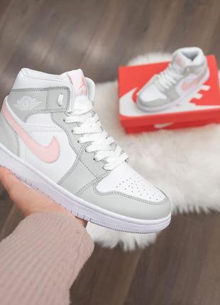 Женские высокие кожаные кроссовки nike air jordan #найк