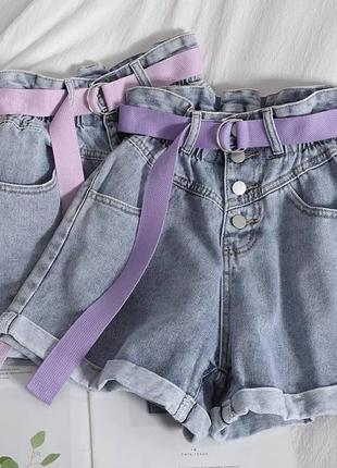 Джинсові шорти з ременем