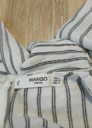 Білий короткий сарафан в смужку mango3 фото