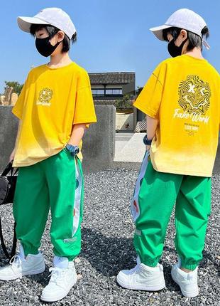 Летний спортивный костюм футболка и штаны для мальчика девочки