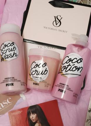 Знову в наявності!гель скраб для тела coco scrub wash кокос victoria's secret виктория сикрет вікторія сікрет оригинал3 фото