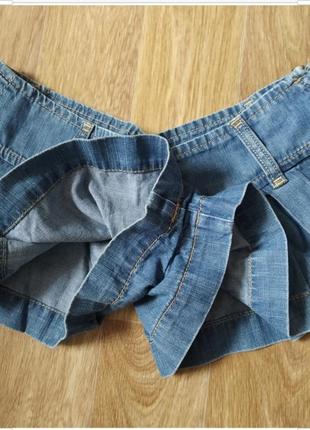 Джинсовая мини юбка - шорты с драконом5 фото