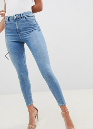 Скинни высокие джинсы asos
