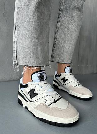 Кроссовки кеды натуральный замш ньюбеланс бежевые 550