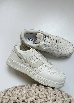 Кросівки кеди бежеві форси на високій підошві платформі