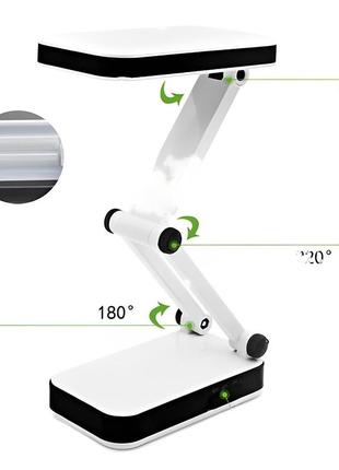 Настольная складная лампа 24 led, yt-666, белая, синяя +подарунок лампочка в повер банк