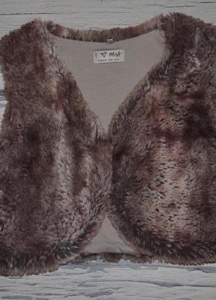 4 - 5 лет 110 см обалденно модная фирменная красивенькая теплая жилетка болеро меховушка4 фото