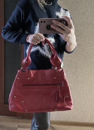 Шикарная объемная кожаная сумка tommy& kate /кожа3 фото