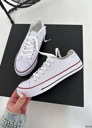 Кроссовки кеды текстиль белые с резиновым носком на шнурках конверсы converse