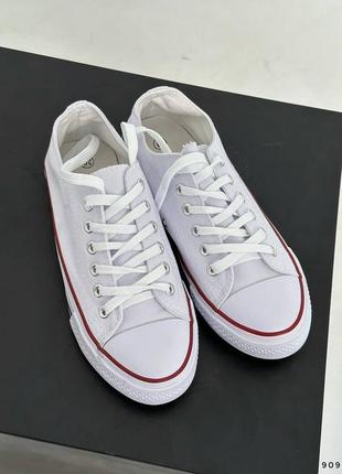 Кроссовки кеды текстиль белые с резиновым носком на шнурках конверсы converse3 фото