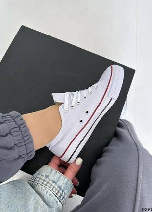 Кроссовки кеды текстиль белые с резиновым носком на шнурках конверсы converse7 фото