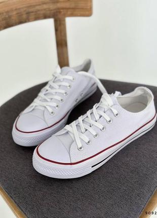 Кроссовки кеды текстиль белые с резиновым носком на шнурках конверсы converse5 фото