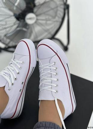 Кроссовки кеды текстиль белые с резиновым носком на шнурках конверсы converse8 фото