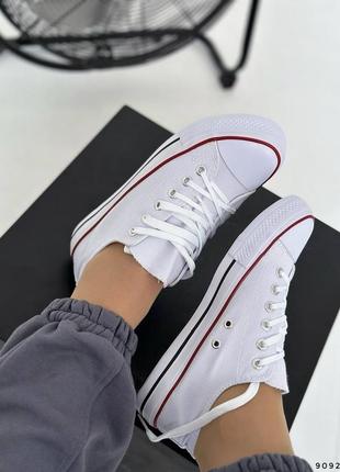 Кроссовки кеды текстиль белые с резиновым носком на шнурках конверсы converse9 фото