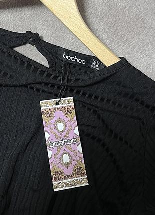 Черный трикотажный комбинезон в рубчик от boohoo🙌🏻