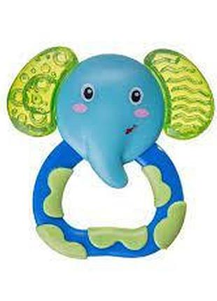 Игрушка погремушка-прорезыватель, слоник, на планш. 14х11см, akuku, a0370