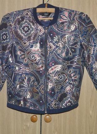 Роскошный нарядный жакет бомбер only