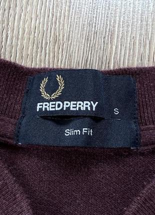 Мужская хлопковая футболка с замком fred perry slim fit5 фото