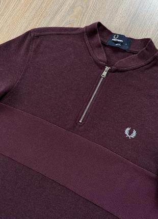 Мужская хлопковая футболка с замком fred perry slim fit4 фото