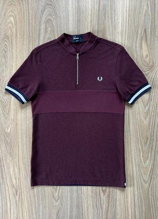 Мужская хлопковая футболка с замком fred perry slim fit