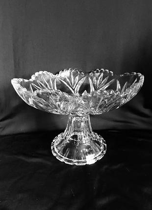 Ваза кришталева для цукерок вінтажна фруктовниця