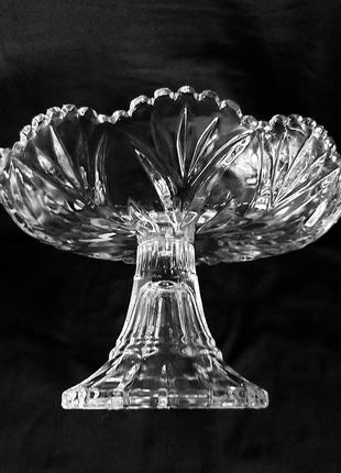 Ваза кришталева для цукерок вінтажна фруктовниця