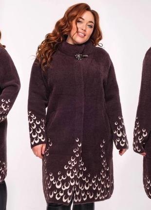 Стильне жіноче пальто із альпаки5 фото