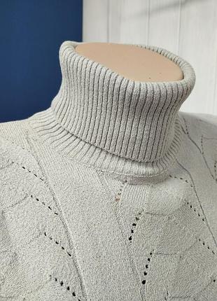 Свитер женский жакардовый гольф водолазка турция3 фото