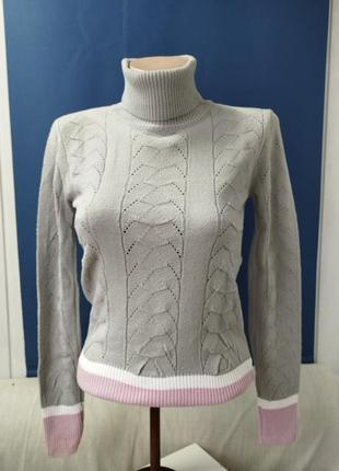 Свитер женский жакардовый гольф водолазка турция