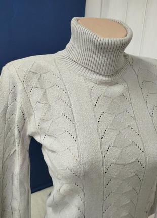 Свитер женский жакардовый гольф водолазка турция2 фото