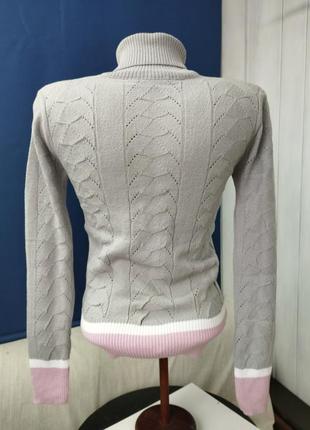 Свитер женский жакардовый гольф водолазка турция5 фото