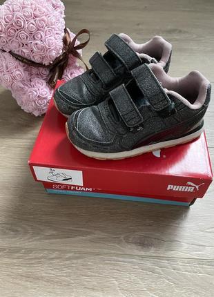 Суперские детские кроссовки на девочку на липучках 25 puma оригинал