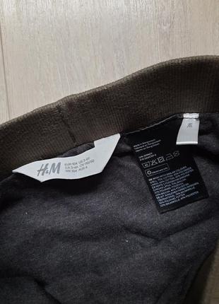 H&m котонові штани на підкладці 3-4 роки хакі хлопчик3 фото