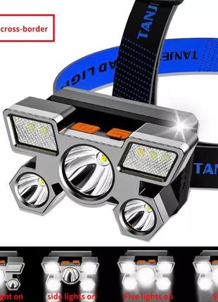 Ліхтарик налобний акумуляторний usb led, фонарик2 фото