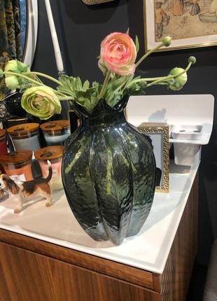 Новая шикарная ваза, стеклянная декор домашний, италия 30см5 фото