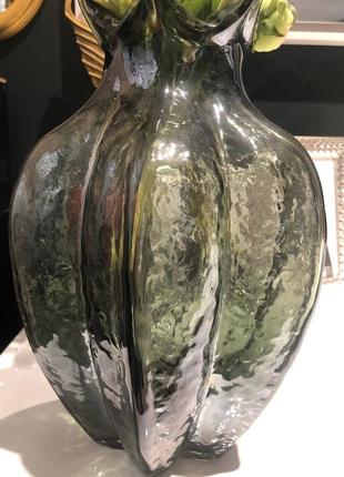 Новая шикарная ваза, стеклянная декор домашний, италия 30см3 фото