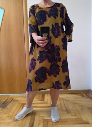Легкое цветное платье с карманами, вискоза. размер 16-188 фото