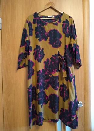 Легкое цветное платье с карманами, вискоза. размер 16-182 фото