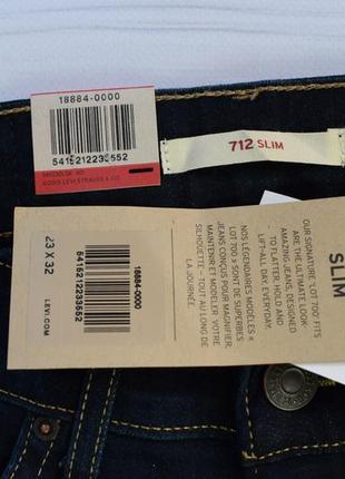 Джинсы levis 712 slim *w23 l32 и w23 l30, * w23 l34 оригинал8 фото