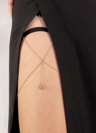 Ланцюжок на стегно / прикраса на бедро / браслет на ногу / підвіска / bodychain / chain / гартер