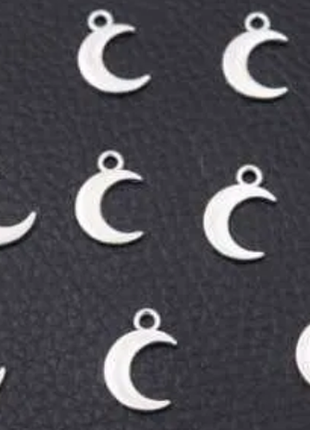 Підвіски у формі місяця для виготовлення прикрас (кулон, сережки, браслети) 50 шт. розмір 14 х 10 мм1 фото