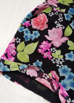 🌹 короткие шифоновые шорты h&m в цветочный принт 🌹 шорты юбка5 фото