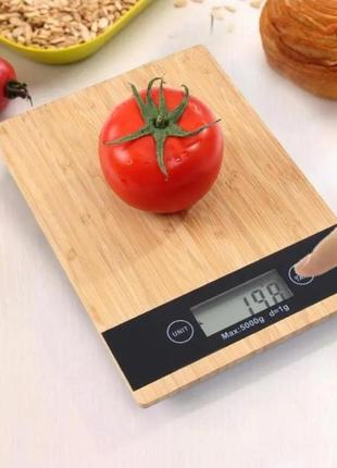 Кухонные электронные деревянные весы domotec ms-а до 5 кг