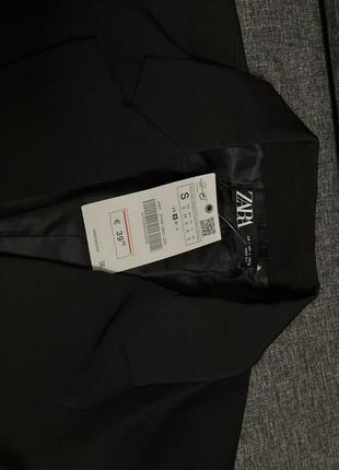 Піджак zara чорний, двобортний класичний8 фото