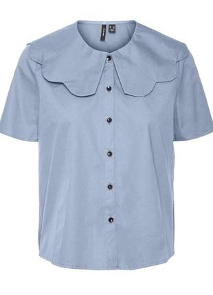 Хлопковая рубашка блуза футболка vero moda с воротником