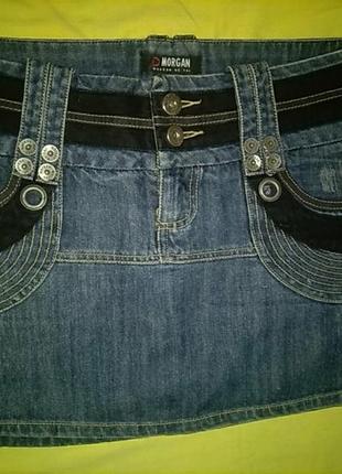 Фирменная натуральная джинсовая юбка указания 40 см замеры1 фото