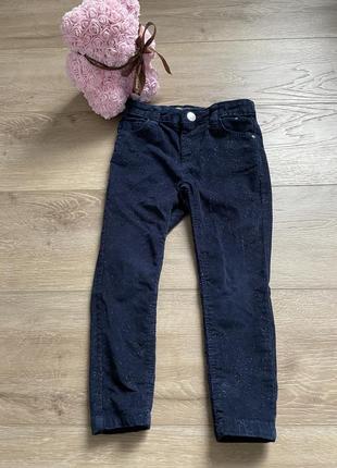 Суперские брючки на девочку 2-3 года вельветовые с блестками