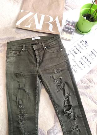 Женские рваные джинсы zara 🖇️2 фото
