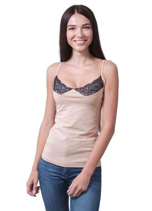 Жіноча майка з мереживом гарної якості вв068 україна s m l xl 2xl 3xl