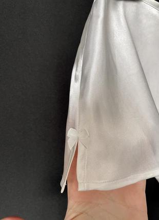 Белые атласные шорты пижама boux avenue шортики свадебные игривые7 фото